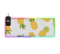 Cartoon Pinefruit con Base Gialla Wirel Ricarica Glowing Big Mouse pad per Scrivania Impermeabile Scrivania Tappetino per Mouse 89,9 x 40,6 cm