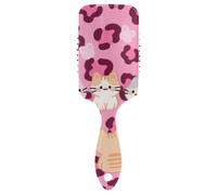 Cartoon Pink Leopard Cats Bowtie spazzola antistatica per gli uomini Spazzola da massaggio progettata per la crescita dei capelli con manico ergonomico cepillo para peinar