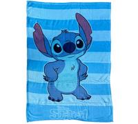 CARTOON Plaid in coral Stitch Disney coperta in morbido pile per bambini 100x140 cm perfetta per divano letto o viaggio