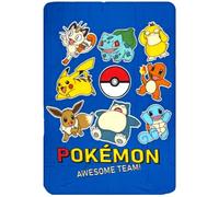 CARTOON Plaid Pikachu Pokémon 100 x 140 cm morbida copertina in pile 100% Poliestere 170 gsm calda e leggera ideale per cameretta lettino o divano