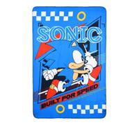 CARTOON Plaid Sonic per bambini 100 x 150 cm copertina morbida in Pile 100% Poliestere 220 GSM calda e leggera ideale per cameretta lettino o divano