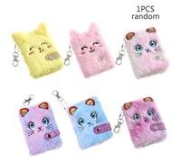 Cartoon Plush Pocket Notebook Blank Thicken Inner Paper With Keychain Mini Plush For Cat Writing Drawing Pad Travel Jour Pocket 3X5 Cute 3 X 4 Pocket Notepads Pink For Nurses