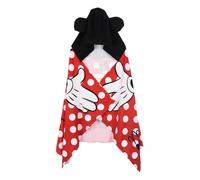 CARTOON Poncho Mare Bambina Minnie Disney 70x140 cm Mantella con Cappuccio in Microfibra 240 gsm Asciugamano Assorbente e Asciugatura Rapida Accappatoio Bambina per Spiaggia e Piscina