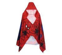 CARTOON Poncho Mare Bambino Spiderman Marvel 70x140 cm Mantella con Cappuccio in Microfibra 240 gsm Asciugamano Assorbente e Asciugatura Rapida Accappatoio Bambini per Spiaggia e Piscina
