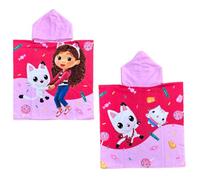 CARTOON Poncho mare in microfibra Gabby's Dollhouse 110 x 55 cm accappatoio per bambini spiaggia piscina