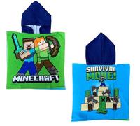CARTOON Poncho mare Minecraft accappatoio per bambini in microfibra di poliestere dimensioni 50 x 100 cm spiaggia piscina