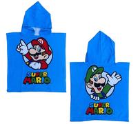 CARTOON Poncho mare Super Mario e Luigi accappatoio per bambini in microfibra di poliestere dimensioni 50 x 100 cm spiaggia piscina