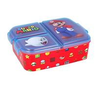 CARTOON Portamerenda multiscomparto Super Mario in plastica riutilizzabile contenitore per il pranzo tre scomparti scuola tempo libero