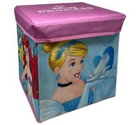 CARTOON Pouf contenitore pieghevole Principesse Disney 30 cm per cameretta seduta portaoggetti salvaspazio in tessuto rigido ideale per giochi libri e vestiti