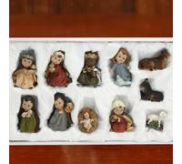 Cartoon Presepe Natale Gesù Bambino Hnadpainted Manger Miniatures Table Decor