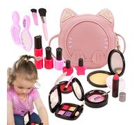 Cartoon Princess Makeup Kit Girls, Pretend Cosmetics Set, Portable Eye Shadow, Lipstick, Nail Polish, Rule Toy for Kids, Fun Hands-On and Imagination Development