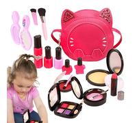 Cartoon Princess Makeup Kit Girls, Pretend Cosmetics Set, Portable Eye Shadow, Lipstick, Nail Polish, Rule Toy for Kids, Fun Hands-On and Imagination Development