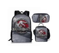 Cartoon Printed Backpack Jurassic Park Kindergarten Primary School School Bag Pencil Bag Three-Piece