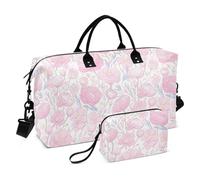 Cartoon Ranunculus Pesca Luce Decorativo Weekender Viaggio Pernottamento Borsa Sport Duffel Borse con Cinghia Regolabile per Sport Grande Capacità Bolsa para en Avion