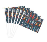 Cartoon Razzi Stampa Convenienza Bandiera Palmare Versatile Bandiere Pole Feste Parate Decorazioni Vacanze