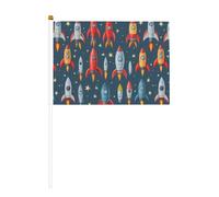 Cartoon Razzi Stampa Convenienza Bandiera Palmare Versatile Bandiere Pole Feste Parate Decorazioni Vacanze