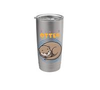 Cartoon River Lontra Razza Mare Amante Animale Carino Lontra Bicchiere termico in acciaio inox doppia parete