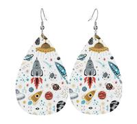 Cartoon Rockets Orecchino In Pelle Per Le Donne Orecchini A Goccia Orecchini In Pelle Alla Moda Pendenti Gioielli Regali Per Mamma Moglie Figlie