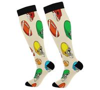 Cartoon Rugby Calze A Compressione Calze Compressione Uomo Calzini Per Lavoro Trekking Gravidanza Escursioni 1 Paio 50Cm