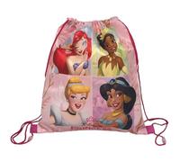 CARTOON Sacca con spallacci in corda e chiusura a coulisse borsa 40 x 35 cm accessorio per bambini (Principesse)