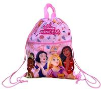 CARTOON Sacca Principesse Disney con tasca frontale zaino con chiusura a coulisse borsa per bambini 45 x 34,5 cm scuola palestra tempo libero