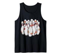 Cartoon Scared Bowling Pins - Funny Sport Bowler Tee Canotta