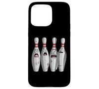 Cartoon Scared Bowling Pins - Funny Sport Bowler Tee Custodia per iPhone 15 Pro Max