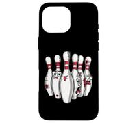 Cartoon Scared Bowling Pins - Funny Sport Bowler Tee Custodia per iPhone 16 Pro Max