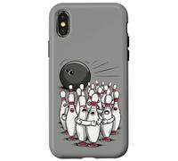 Cartoon Scared Bowling Pins - Funny Sport Bowler Tee Custodia per iPhone X/XS