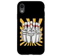 Cartoon Scared Bowling Pins - Funny Sport Bowler Tee Custodia per iPhone XR