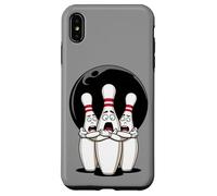 Cartoon Scared Bowling Pins - Funny Sport Bowler Tee Custodia per iPhone XS Max