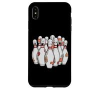 Cartoon Scared Bowling Pins - Funny Sport Bowler Tee Custodia per iPhone XS Max