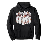 Cartoon Scared Bowling Pins - Funny Sport Bowler Tee Felpa con Cappuccio