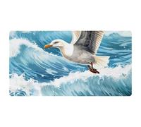 Cartoon Seagull-1272 - Tappetini da cucina deluxe per pavimento, lavabili in lavatrice e impermeabili, ad asciugatura rapida, antiscivolo, con design retrò vintage