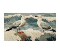 Cartoon Seagull-1278 - Tappetini da cucina deluxe per pavimento, lavabili in lavatrice e impermeabili, ad asciugatura rapida, antiscivolo, con design retrò vintage