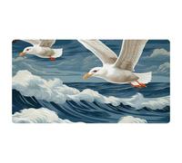 Cartoon Seagull-1302 - Tappetini da cucina deluxe per pavimento, lavabili in lavatrice e impermeabili, ad asciugatura rapida, antiscivolo, con design retrò vintage