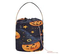Cartoon Seamless Halloween Pattern Design Crochet Bag Storage Organizer Bag con fori Viaggio Storage per Crochet Knit Yarn Organizer