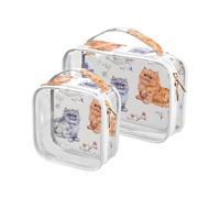 Cartoon Selkirk Rex Cats Whitravel Bag Toiletry TSA Approvato Borse impermeabili per le donne Accessori da barba Essentials