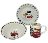 CARTOON Set 3 pezzi in ceramica Cars Disney tazza ciotola piatto stoviglie per bambini servizio da tavola in confezione