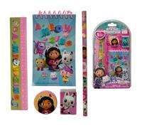CARTOON Set cancelleria, Disney, Marvel, 5 pezzi, block notes, matite, accessori, idea regalo (Gabby's Dollhouse)