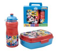 CARTOON Set Pranzo per Bambini Topolino Disney Lunch Box e Borraccia Antigoccia 2 pezzi in plastica riutilizzabile BPA free