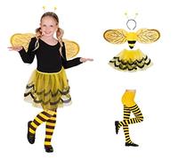 CARTOON Set Travestimento + Accessori Ape Tutu Ali ANTENNE Calze Costume Carnevale (1/3 Anni)
