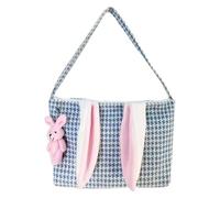 Cartoon Shopping Bag Bag Borsa a mano coniglietto Pasqua mestiere borsa con cerniera borsa a mano portatile donna borsa a mano divertente per la casa scuola studio, blu, Consulte la descripción