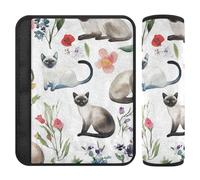 Cartoon Siamese Cats Bianco 2 pz seggiolino auto Strap Covers Protegge il collo e le spalle per SUV funda para cinturón de carro