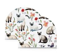 Cartoon Siamese Cats Bianco Acrilico Oro Portatovaglioli per Tavolo, Cucina Freestanding Moderno Portatovaglioli Home Decor