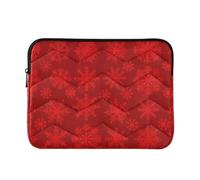Cartoon Snowflake Red imbottito Laptop Sleeve | Custodia impermeabile per computer portatile per lavoratori remoti, stampa fronte/retro e fodera in morbido velluto