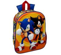 CARTOON Sonic Shadow Zaino Asilo 3D 31 cm Scuola Bambini con Tasca