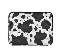 Cartoon Spot Nero Top-Zip Computer Sleeve | Elegante custodia per laptop con fodera in morbido velluto e guida alle misure del dispositivo, misura grande