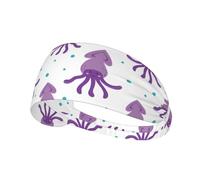 Cartoon Squid Octopus Elastic Exercise Headband For Women&Men,Wide Headbands For Women Athletic Sweatbands - Fashion Elastic Sports Hair Band For Yoga Fitness
