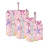 Cartoon Stella Marina Pesca 3 Set Viaggio Imballaggio Cubi Per Valigie Impilabile Valigia Organizer Bag Set di Sacchetti di Plastica Carry On Organizzatore